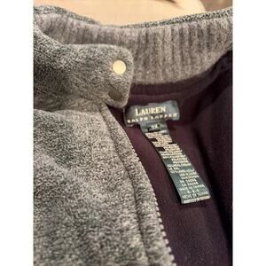 Lauren Ralph Lauren Gray Fleece Vest Womens 2X Full Zip Alpine Ski Cozy Luxury